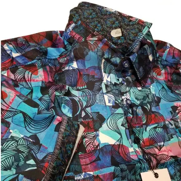 NWT Robert Graham L Barley Multi Color Short Sleeve Shirt $188 - Picture 4 of 13
